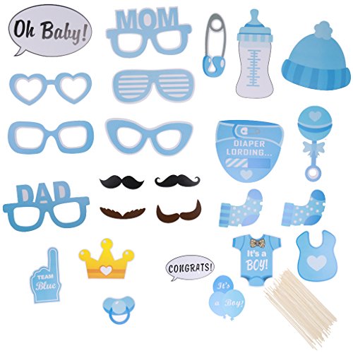 It's a Boy Props Photo Booth Lèvres Lunettes Co...