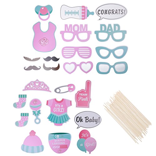 Générique It's a GIRL Props Photo Booth Lèvres Lunettes Couronne Bâton Décor de Baby Shower code EAN 0757563036235 