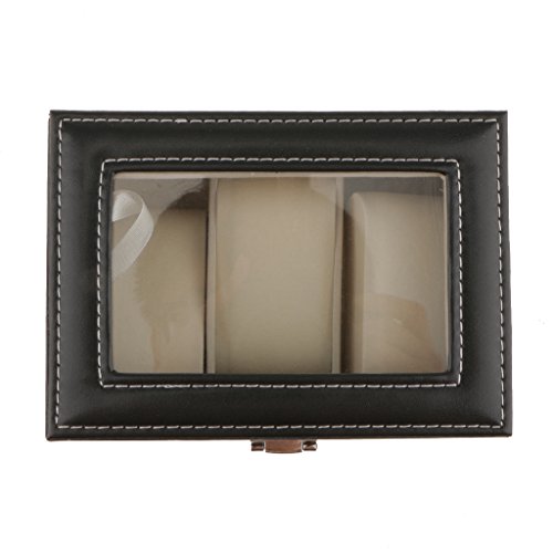 Boîte Rangement de Montre Cuir PU 3 Compartemen...