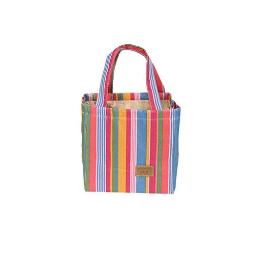 Générique Boîte à Déjeuner Portable Refroidisseur Sac Bento Conteneur Poche Rayures pour Déjeuner Pique-nique - Rouge foncé code EAN 0757563101315 