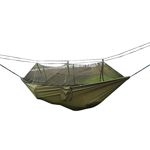 upgrated Camping Hamac avec Moustiquaire, aogolouk Tissu en nylon de voyage portable double Camping Hamac lit suspendu pour l'intérieur, extérieur, randonnée, Randonnée, jardin 0758150490959 Aogolouk