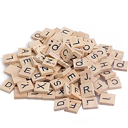bluelans® Scrabble en Bois Complet Lot de 100, ...