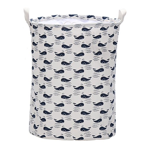 Pliable panier à linge vêtement sales coton lin...