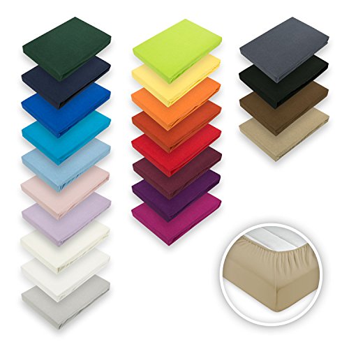 Exklusiv-Heimtextil Drap-housse en jersey en différentes tailles et couleurs, sA, 100 % coton, blanc, 90 - 100 x 200 cm code EAN 0758710734370 