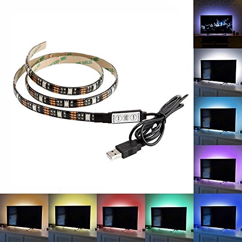 100cm/1m ruban à led rgb / rvb bande strip usb flexible ip65 etanche smd 5050 avec 5v usb câble idéale pour décoration tv derrière/ ordinateur / télé / pc tab / voiture / vélo/ fête / parti 0759218506773 Minger