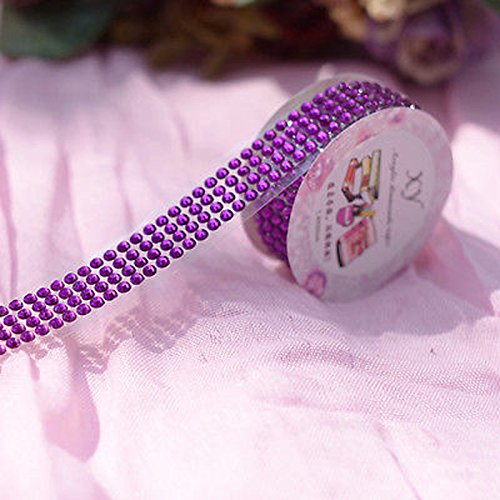 4 rangées de strass en acrylique rouleau ruban ...