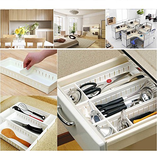 Trillycoler Boîte de rangement réglable organisateur de tiroirs accueil cuisine conseil diviseur 0759218756918 (0759218756918)
