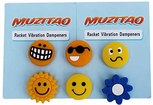 Muzitao Amortisseurs de Vibrations de la Raquette de Tennis Émoticônes (Lot de 6) 0759473943412 (0759473943412)