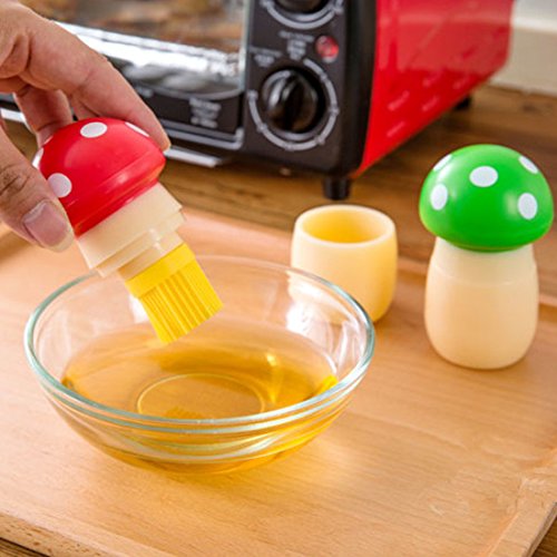 DAN SPEED danspeed mignon Pain Cook Outils de cuisson en silicone pâtisserie crème huile Pot à ustensiles pour barbecue Pinceau à badigeonner champignon de sécurité pour cuisson pâtisserie Outils Red 0761290018396 (0761290018396)