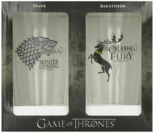 Game Of Thrones Pint Glass Set Stark & Baratheon 0761568229356 Dark Horse Deluxe