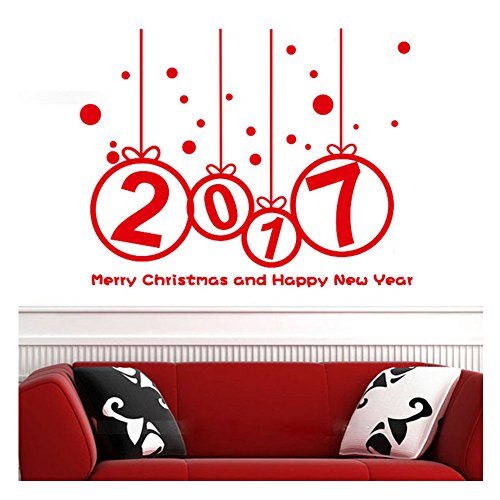 Autocollant mural nouvel an 2017 joyeux noël (r...
