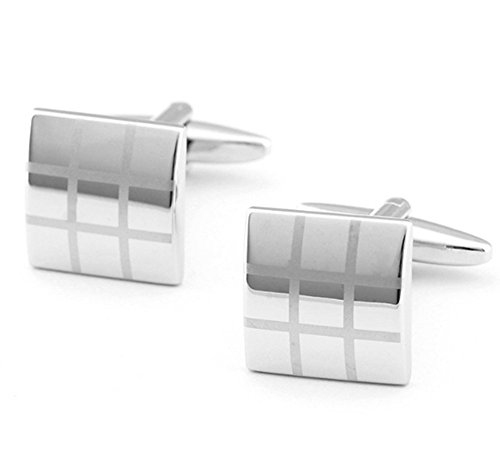 Boutons de manchette plaid fashion cufflinks po...