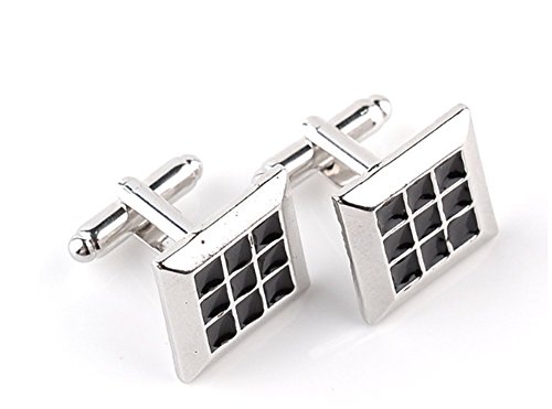 Boutons de manchette plaid fashion cufflinks po...