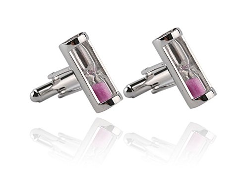 Boutons de manchette en sablier rose fashion cu...