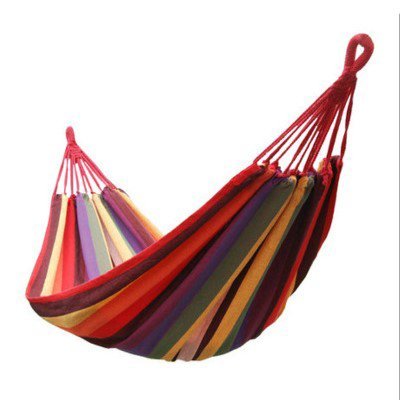 Hamac Classique Hamac de Jardin 100% Coton Portable Charge Max 150kg Taille Environ 185 x 80cm avec Housse de Transport- Rouge 0762640524338 dewenxitech