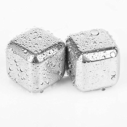 Lot de 8 pierres à whisky glacons en inox cube ...