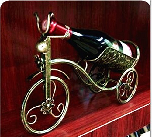 H&H Support de vin Moderne Casier a vins Retro Support a bouteilles de vin Parisian Style Casier de vin Casier à bouteilles En forme de vélos Casier a vin code EAN 0764880672992 