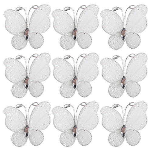 Générique 50pcs Papillons de Bas de Maille Scintillants - Blanc code EAN 0765573820034 