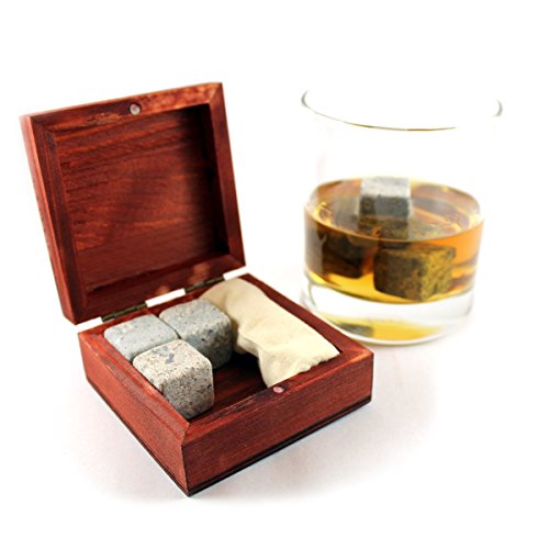 FERGUS McLEAN Set de pierres à whisky « FERGUS McLEAN » 6 pierres ollaires dans une boîte en bois élégante pour le whisky, le vin, le coca et les cocktails code EAN 0767278684478 