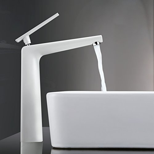 Robinet mitigeur blanc pour lavabo salle de bai...