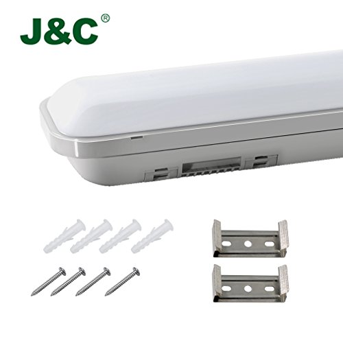 J&C 120cm 24w 2000lm tri-proof lumière intégrée la lampe led ampoule / résister à la corrosion et la vapeur d'eau ip65 / blanc naturel / 2 ans de garantie code EAN 0768430288015 
