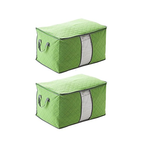 Réduction pour Prime Day: 2×Anten® Sac de Rangement Sac de Stockage Couverture Vêtement Housse de Couette Organisateur Rangement pour Couverture Vêtement Linge (Vert) 0768430306412 Anten