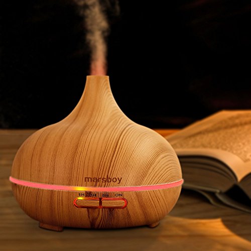 Marsboy Diffuseur d'huiles essentielles electrique 300ml humidificateur ultrasonique silencieux à lumières changeante pour spa, yoga, maison, bureau et salon 0768430708506 (0768430708506)