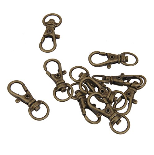 Générique 10pcs Porte Clef Mousqueton Fermoir Porte clé Pivotant Métal Bronze 3.3x1cm code EAN 0768855718364 