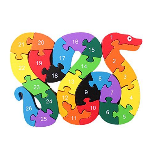 MagiDeal Alphabet Puzzle 3D Bois Enfant Jeux éd...