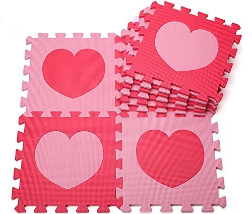 Lot de 10pcs tapis de sol rouge & rose puzzle e...