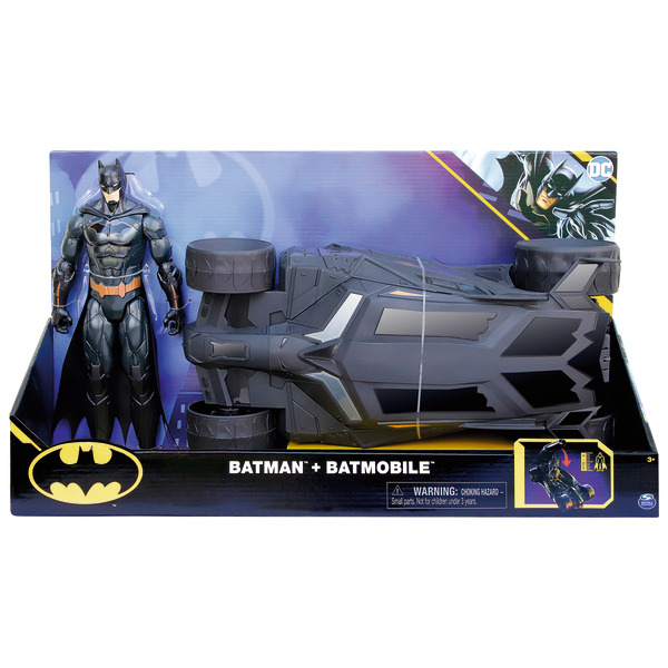BATMAN Batmobile + figurine Batman 30 cm ou Duo de figurines 30 cm Batman et le Joker code EAN 0778988342152 