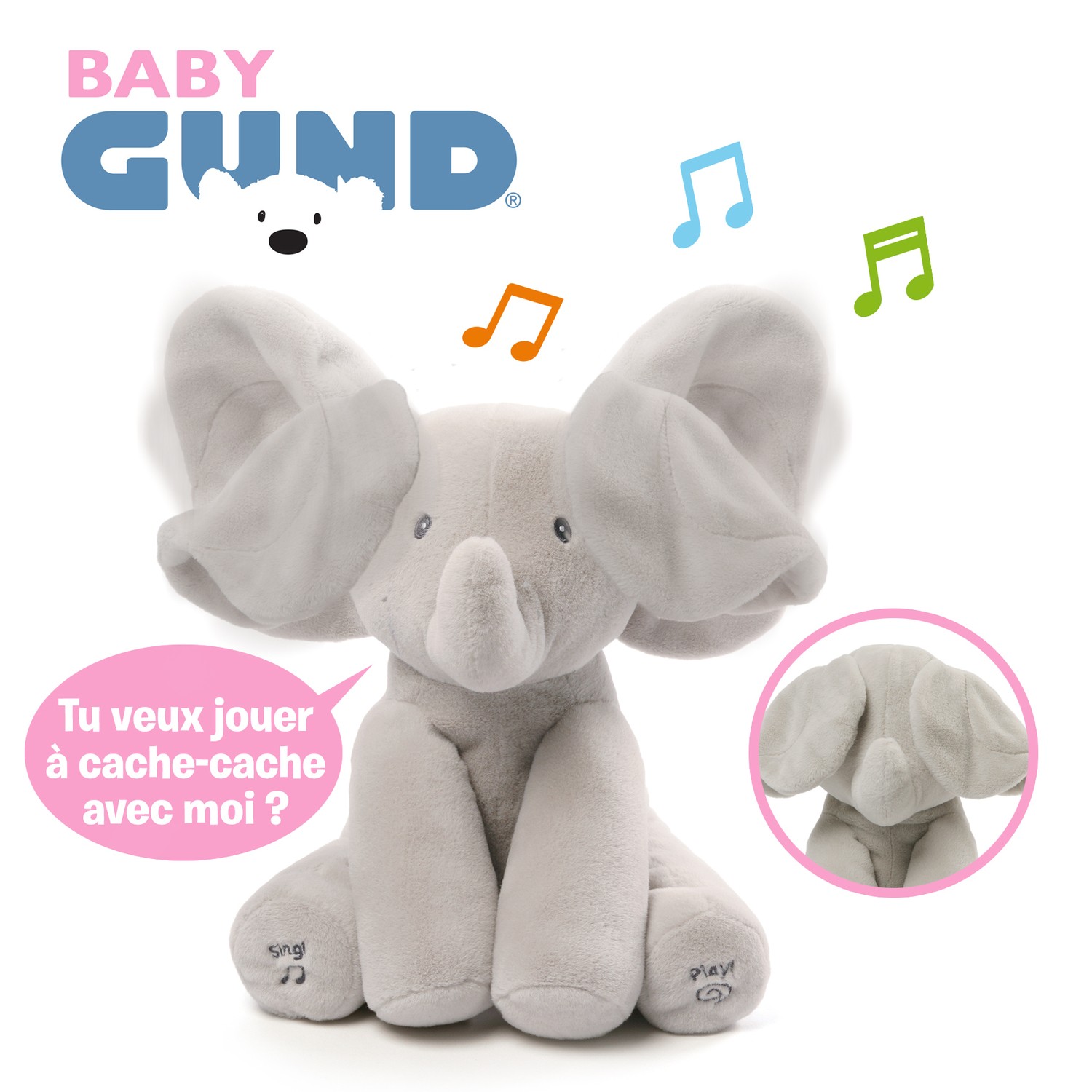 Peluche intéractive Flappy L'éléphant Gund SPIN...