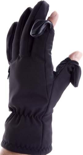 Easy Off Gloves Gants unisexe de ski ou de photographie. Bouts des doigts repliables et aimantés, et pochette avec fermeture éclair pour cartes mémoires. code EAN 0780305279348 
