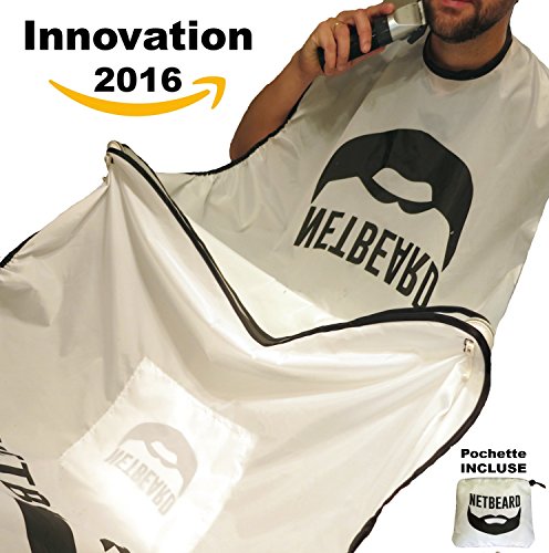 NETBEARD - bavoir à barbe - tablier à barbe ventouse auto bloquantes - #1 indispensable à tout homme - bavoir à barbe homme - cape de barbier. une barbe nette et un évier propre c'est possible ! cadeau idéal pour homme barbu . code EAN 0780509785331 