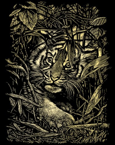 Kratzbilder-kratzbild-scraper tiger sur la laue...