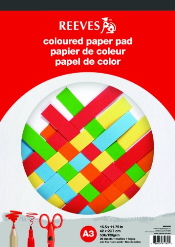 Bloc de papier de couleur a3 29,7 x 42 cm 20 fe...