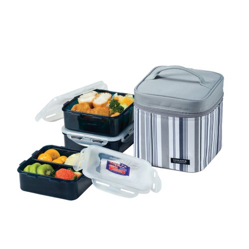 Picnic lunch box bento set - hpl823dg, gray (sm...