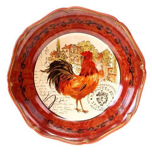 Tuscan rooster pasta/serving bowl, 12.75 by 3-i...