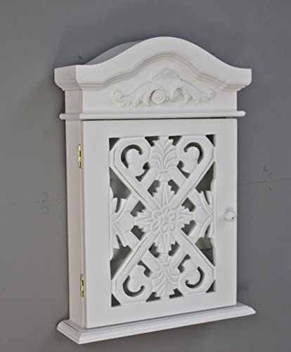 elbmoebel Boîte de clé avec des ornements et des sculptures avec porte en style champêtre blanc antique bois code EAN 0783583777551 