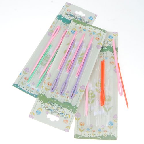 6pcs 2 Tailles Aiguilles à Tresser Plastique av...