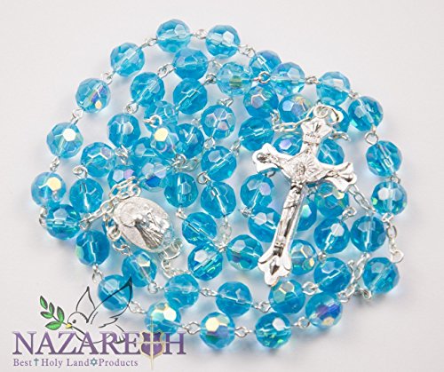 NEW Catholique chapelet bleu clair – Collier Fe...