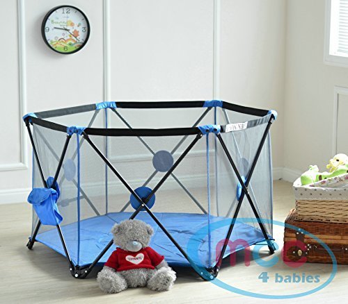 Parc portable pliant bleu pour bébés