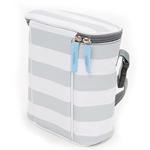 Bula Baby - isolés 2 bouteilles sacs fourre-tout gardez biberons chaud ou cool - grey stripe code EAN 0784672638531 