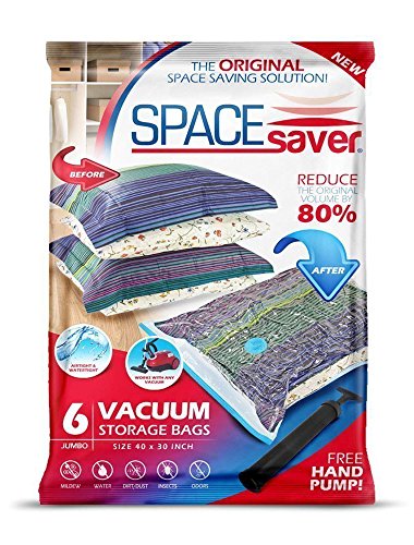 Gagnez un Maximum d'Espace *Housses de Rangement Sous-Vide Premium* pour un Rangement Ultra-Efficace : Pourquoi les Préférer ? Fermeture Étanche Double-Zip et Valve Turbo Triple-Étanchéité pour une Compression Maximale ! Nos Housses JUMBO offrent 80 % d'Espace de Rangement en Plus ! Pompe Manuelle de Voyage OFFERTE ; Garantie Satisfait ou 100 % Remboursé ! (Jumbo) 0784672847063 Space Saver