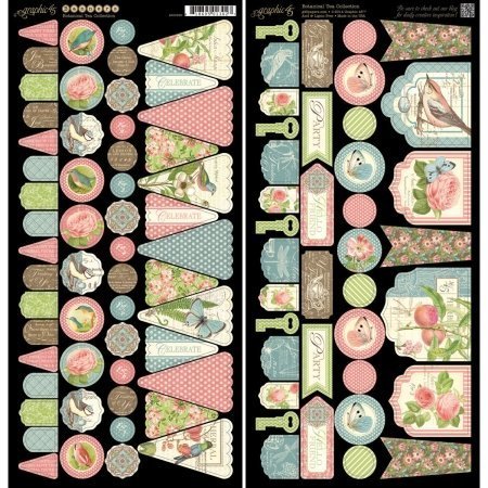 G4500890 botanical tea cardstock die-cuts 6 in. x12 in. sheets 2-pkg-banners by graphic 45 0785525314800 Graphic 45 G4500890 botanical tea cardstock die-cuts 6 in. x12 in. sheets 2-pkg-banners by graphic 45 0785525314800 Graphic 45