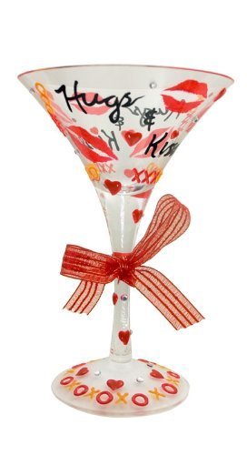 Jay Imports Delish "Hugs and Kisses" Hand Painted Martini Glass w Gift Box by Jay Imports code EAN 0786173466071 