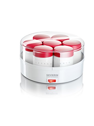 Severin - 3519 - yaourtière - 13w - 14 pots 150 ml - blanc / rouge code EAN 0787162988543 