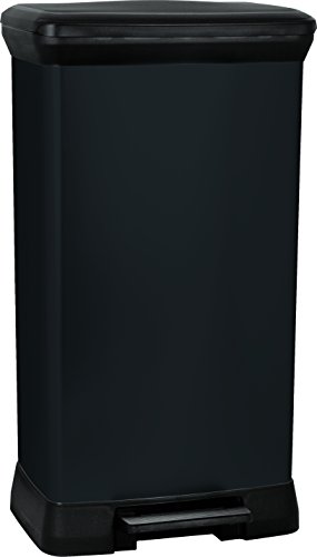 187178 poubelle à pédale aspect métal métal noi...