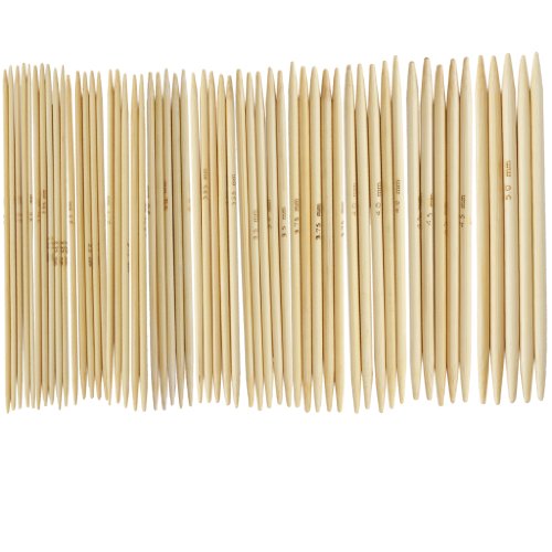 Générique Ensembles de 55pcs 11 Tailles 4,9 " Aiguilles à Tricoter de Gants à Double Pointe en Bambou 2,0 - 5,0mm US 0-8 code EAN 0787269337015 