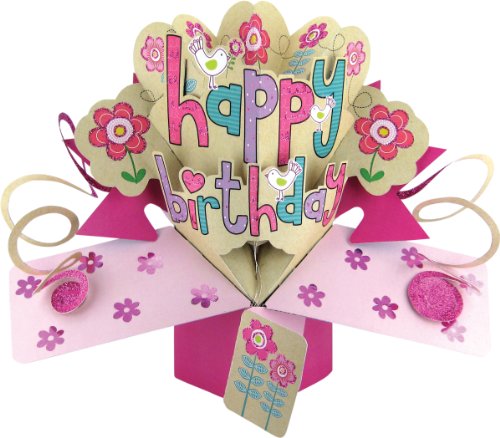 Carte d'anniversaire pop-up pour fille motif ha...